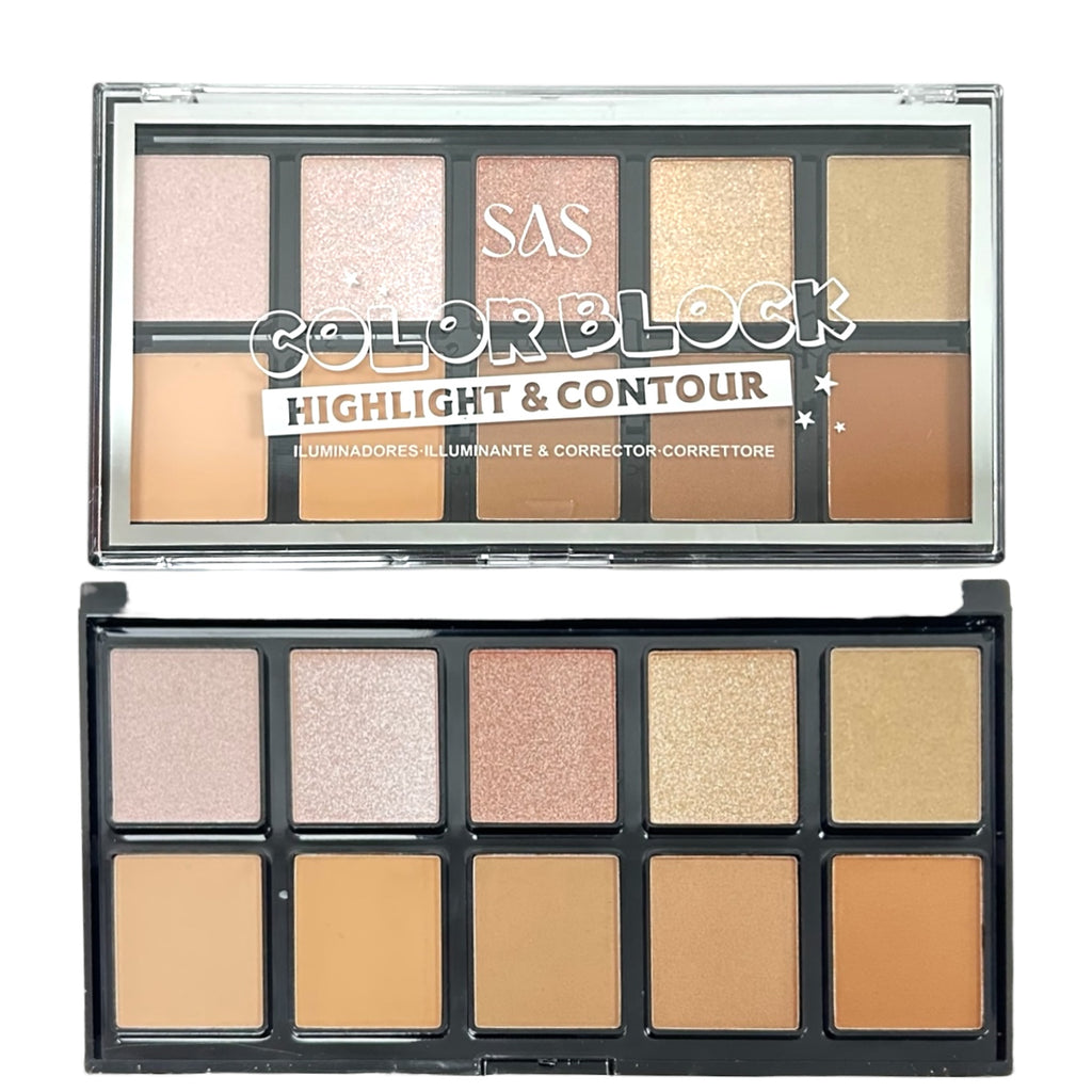 PALETA X10 ILUMINADORES Y CONTORNOS COLOR BLOCK SAS
