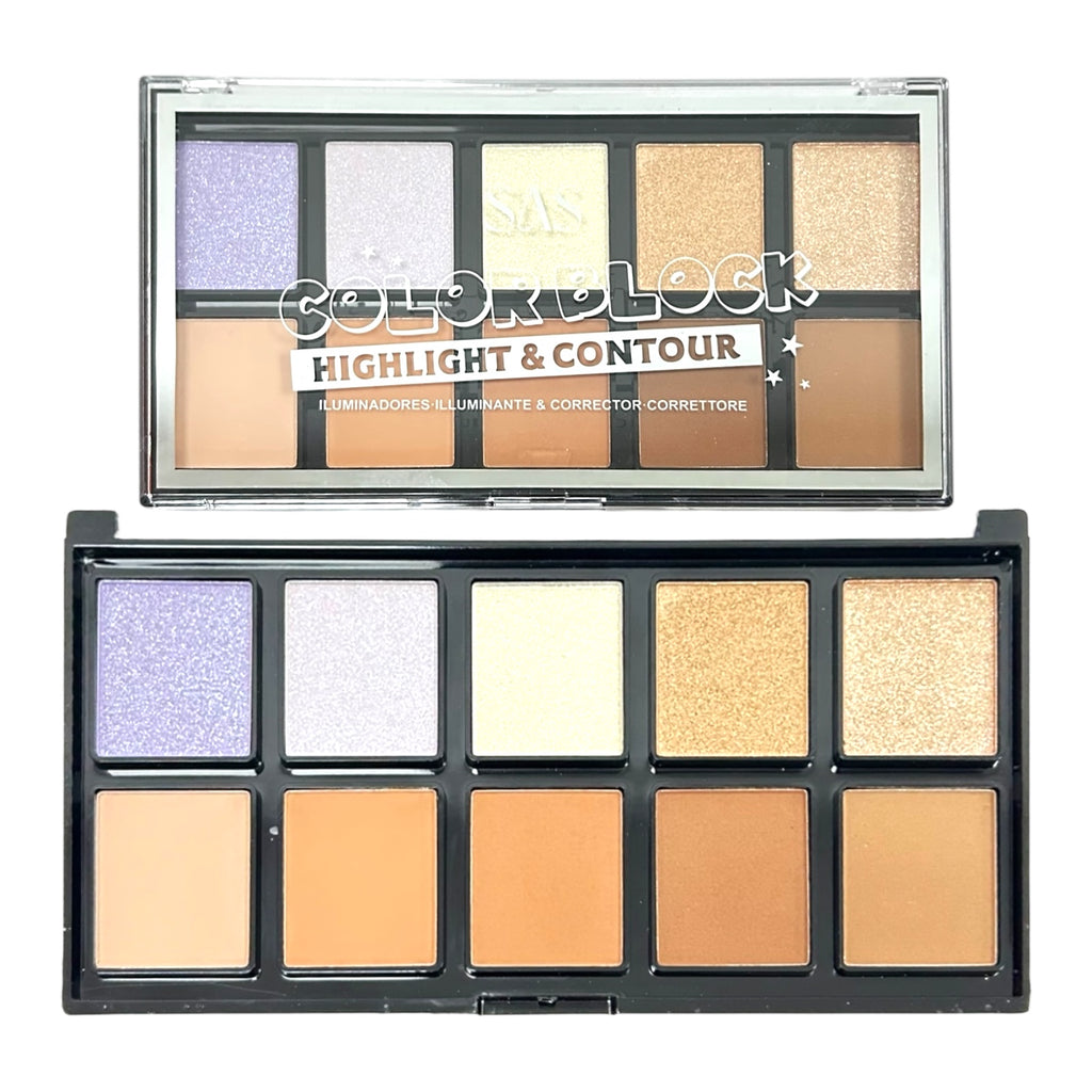 PALETA X10 ILUMINADORES Y CONTORNOS COLOR BLOCK SAS