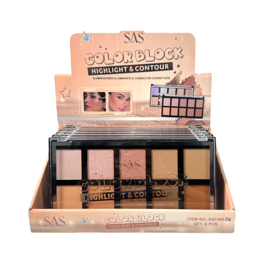 PALETA X10 ILUMINADORES Y CONTORNOS COLOR BLOCK SAS