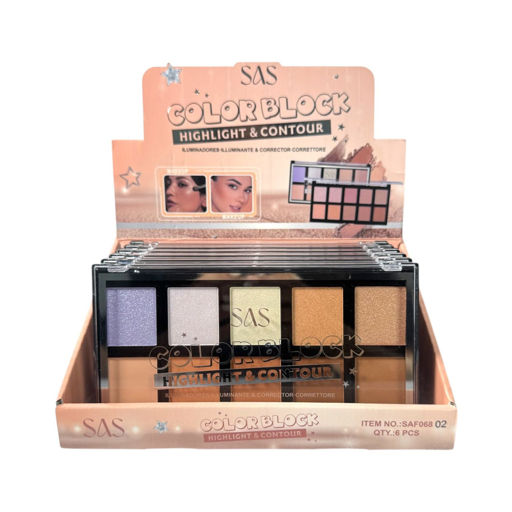 PALETA X10 ILUMINADORES Y CONTORNOS COLOR BLOCK SAS