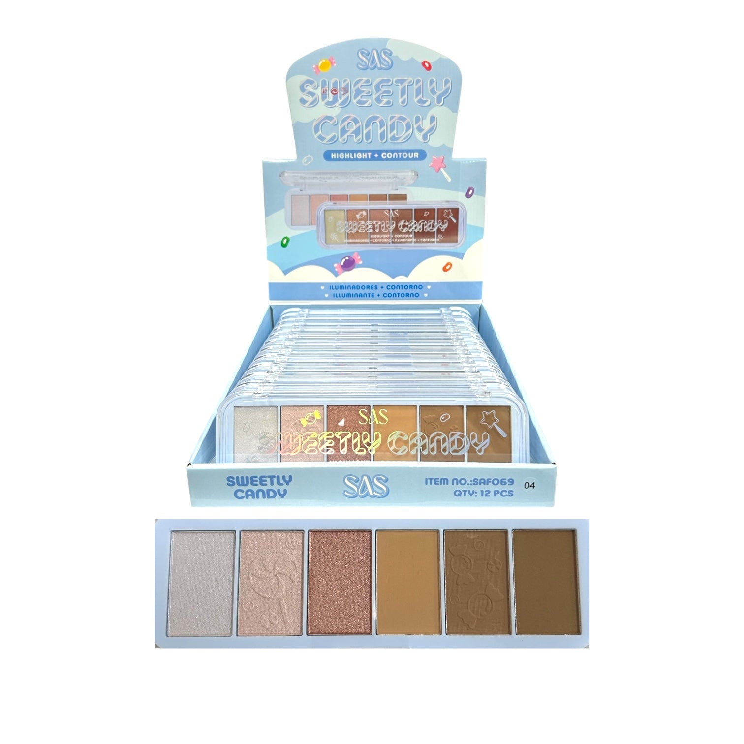 PALETA DE ILUMINADORES Y CONTORNO SWEETLY CANDY SAS