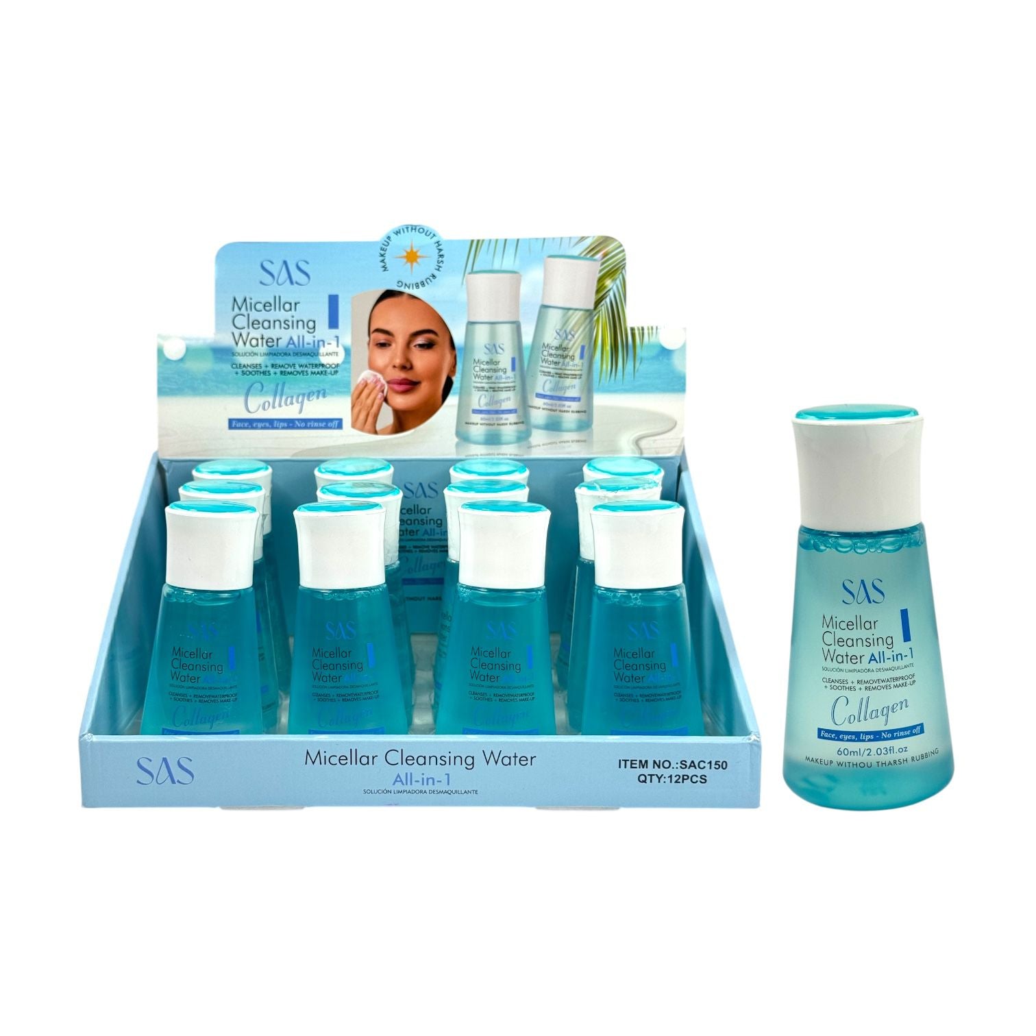 DESMAQUILLANTE AGUA MICELAR 60ML SAS
