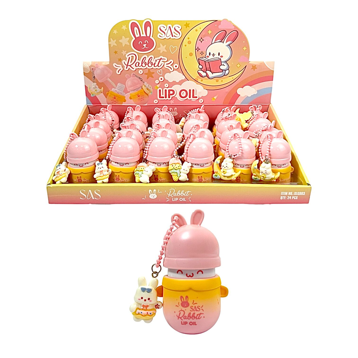 BRILLO GLOSS CONEJITO RABBIT LLAVERO SAS