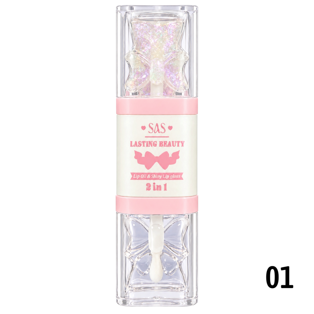 DUO GLOSS CON COLOR Y TRANSPARENTE MOÑITO SAS