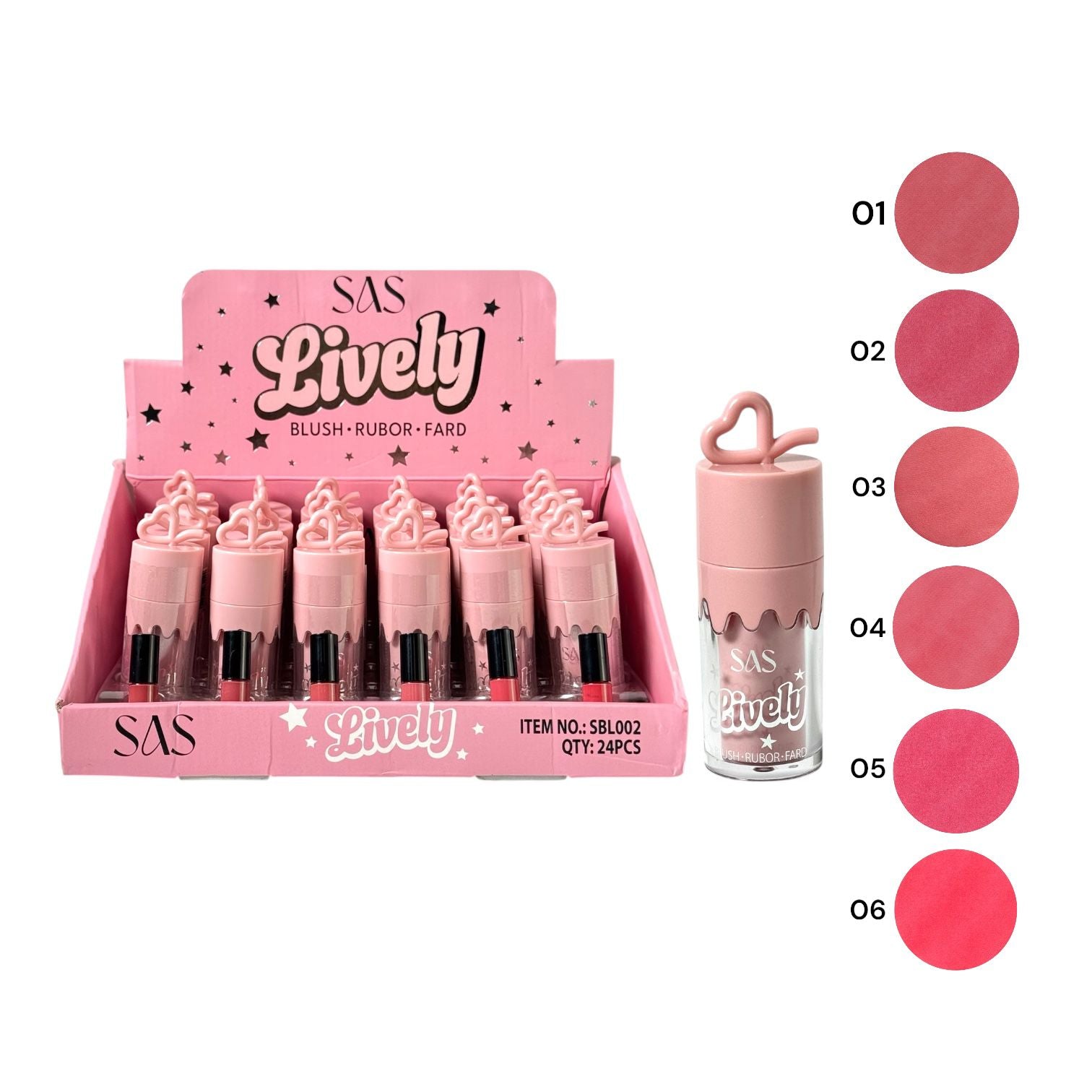 RUBOR LIQUIDO CON ESPONJITA LIVELY TAPA CORANZONCITO SAS