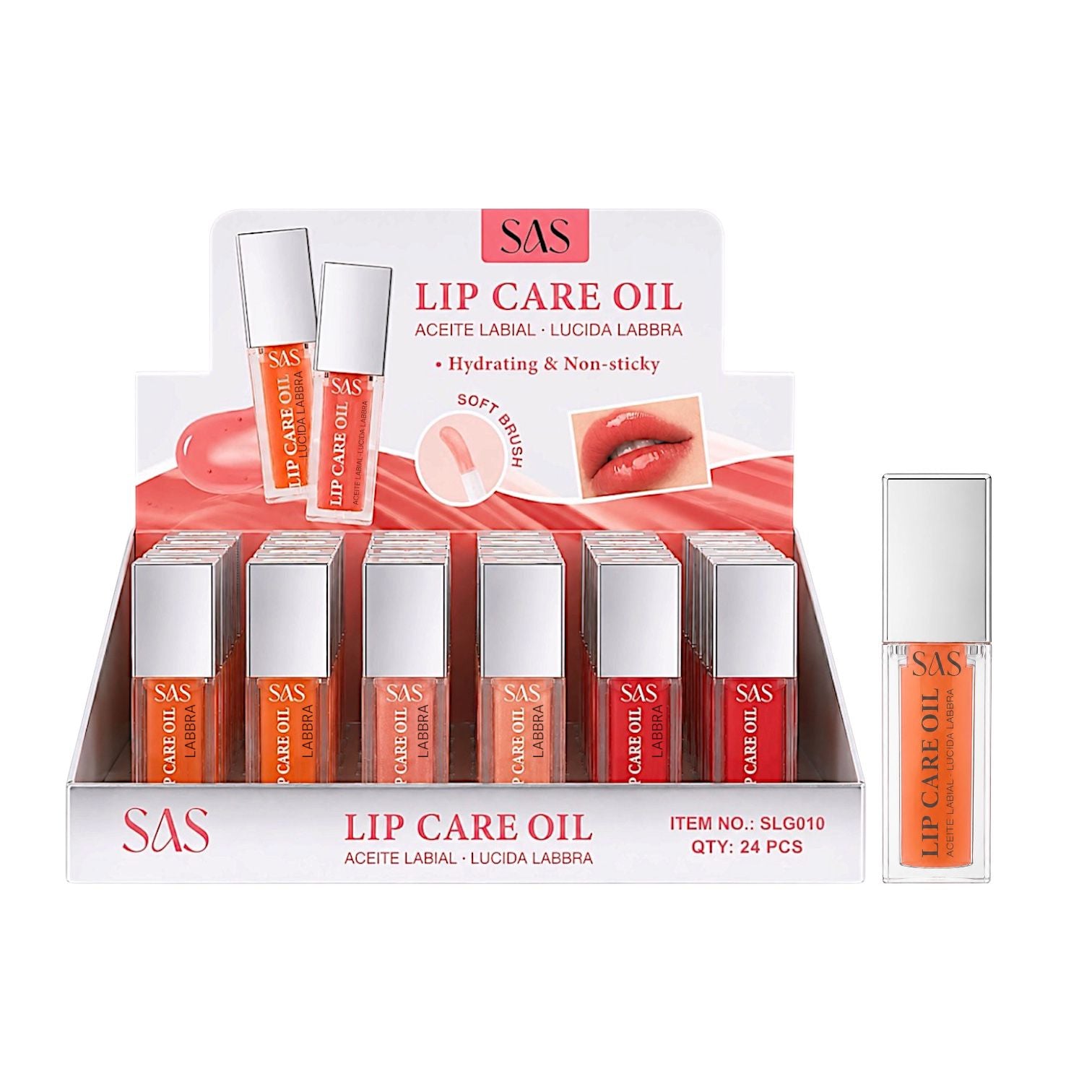 BRILLO GLOSS CUADRADO LIP CARE OIL TAPA PLATEADA MARIPOSA SAS
