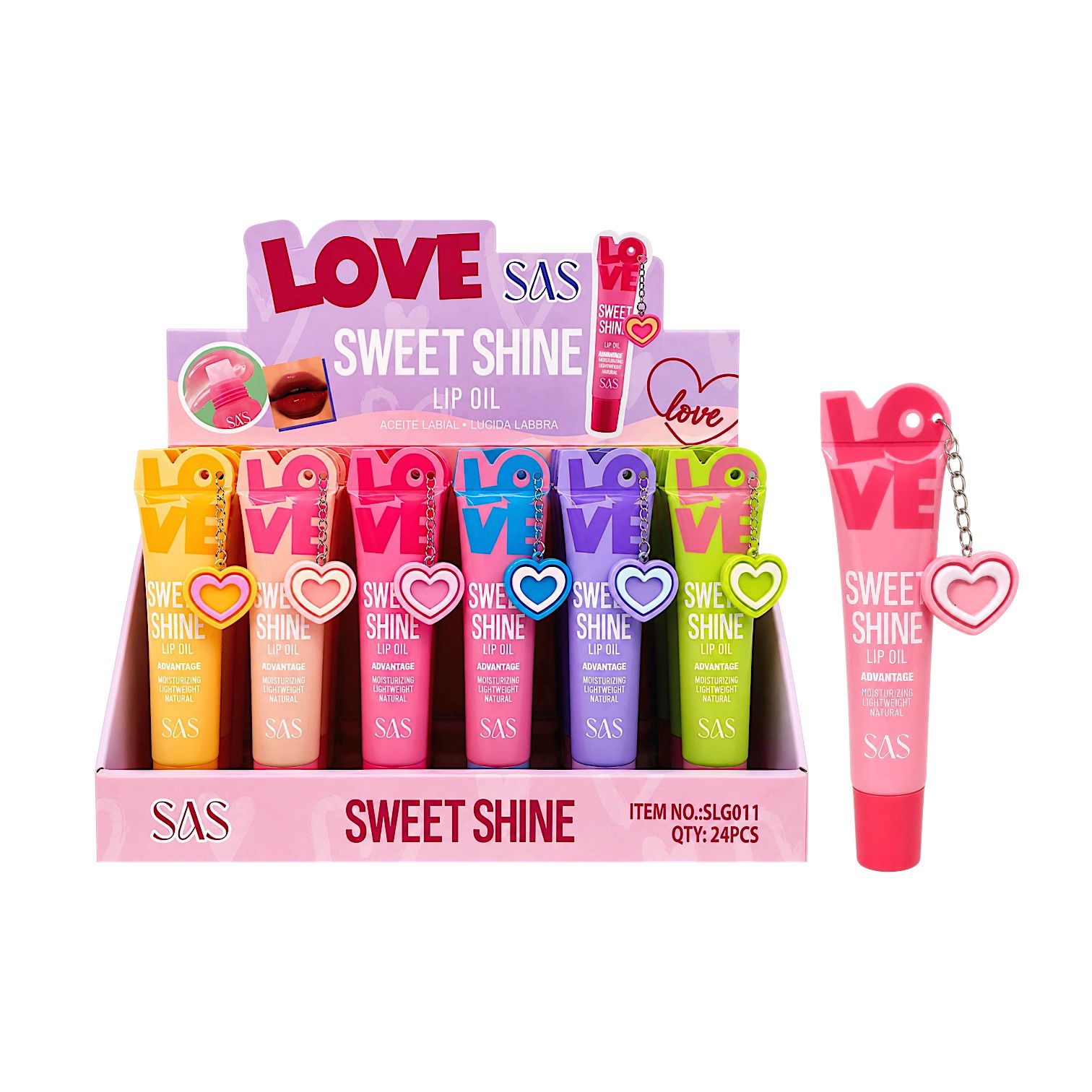 BRILLO GLOSS LOVE SWEET SHINE LLAVERO CORAZON SAS