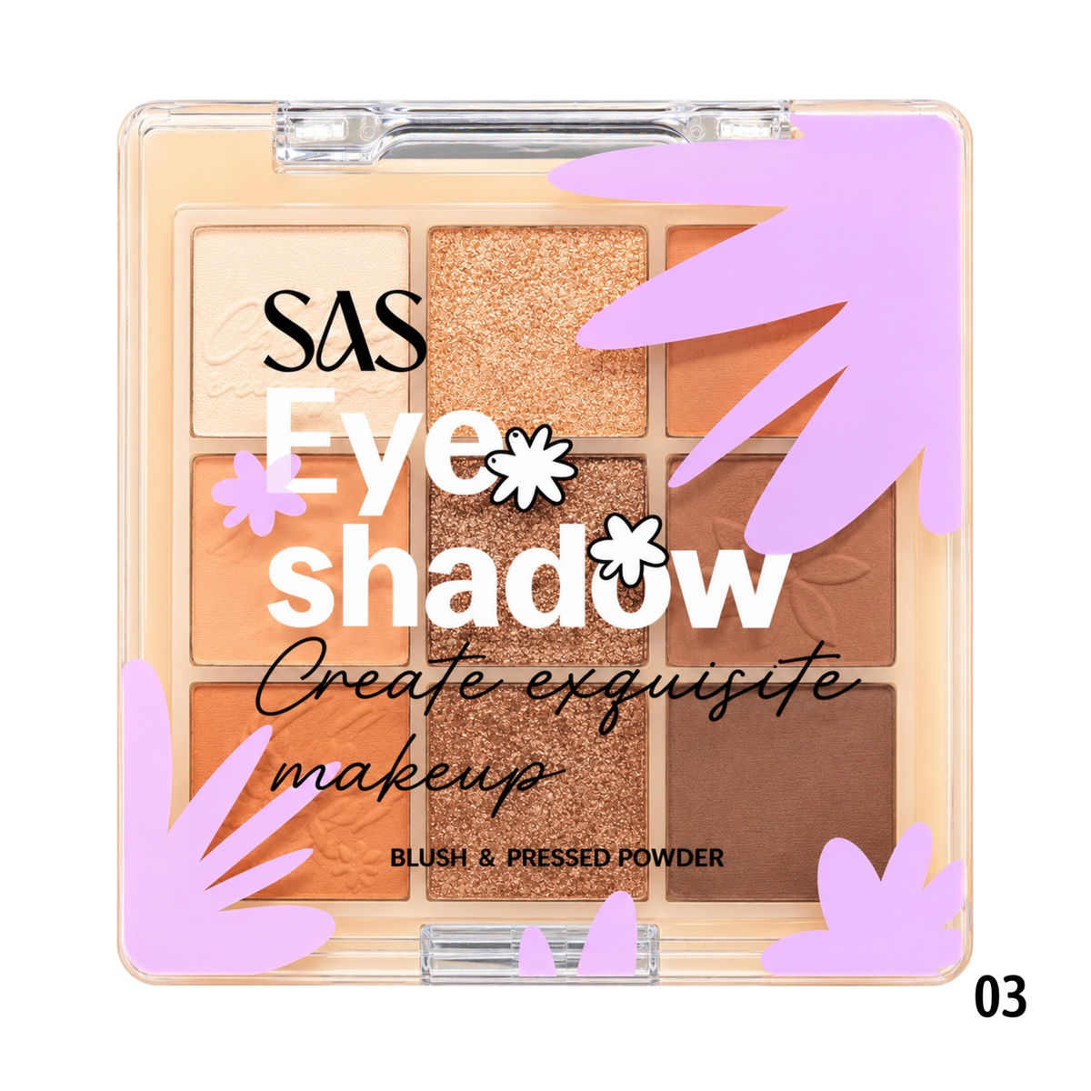 PALETA DE SOMBRAS X9 Y RUBORES X4 EYE SHADOW SAS