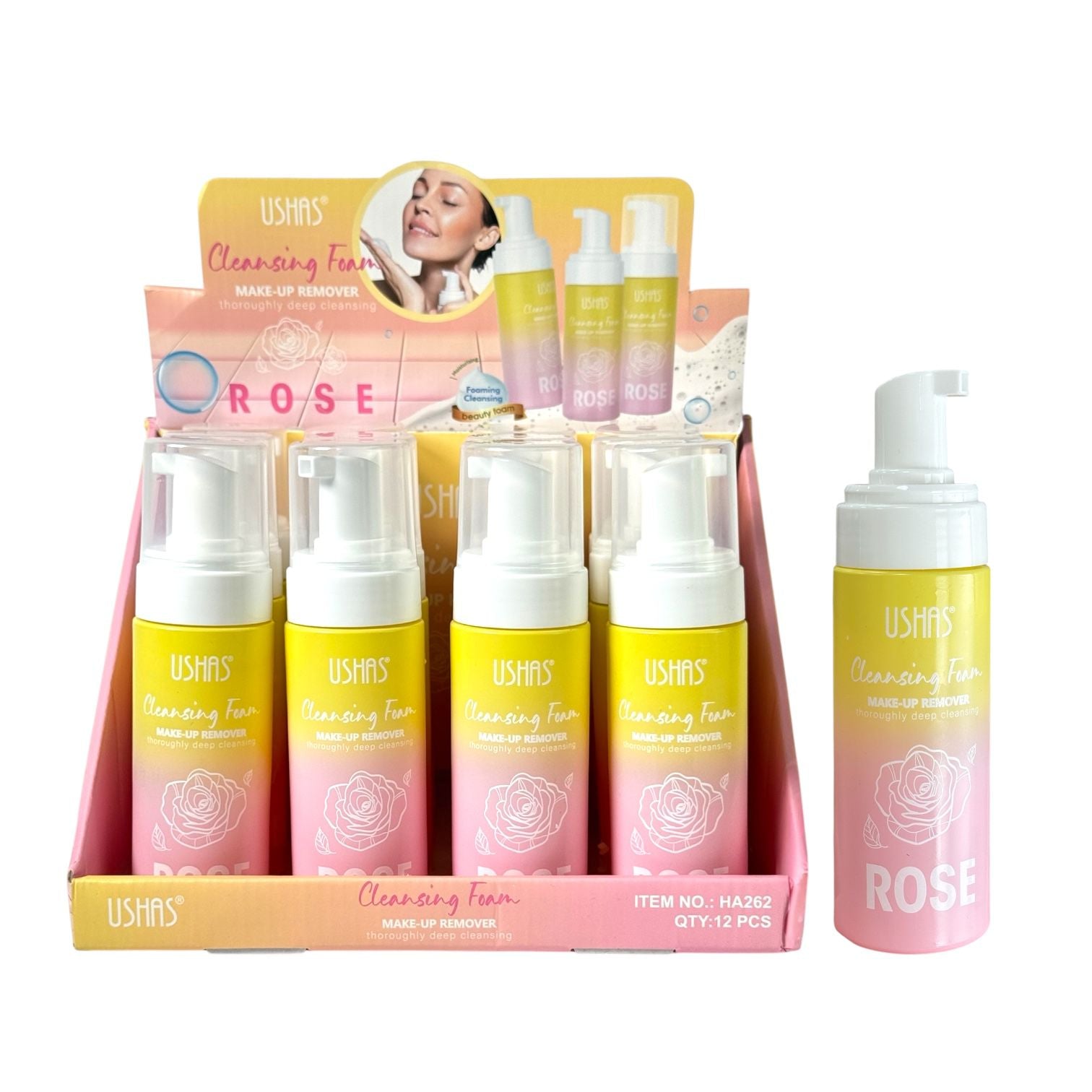 ESPUMA LIMPIADORA ALOE VERA ROSE HYALURONIC ACID USHAS