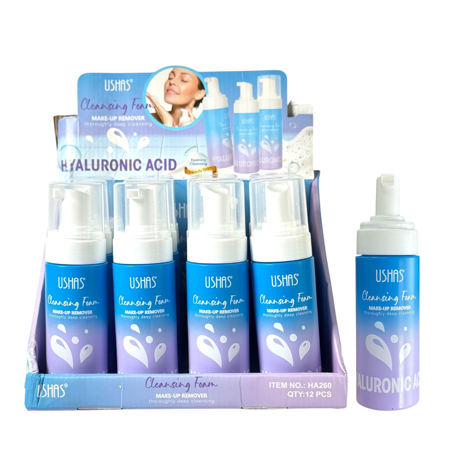 ESPUMA LIMPIADORA ALOE VERA ROSE HYALURONIC ACID USHAS