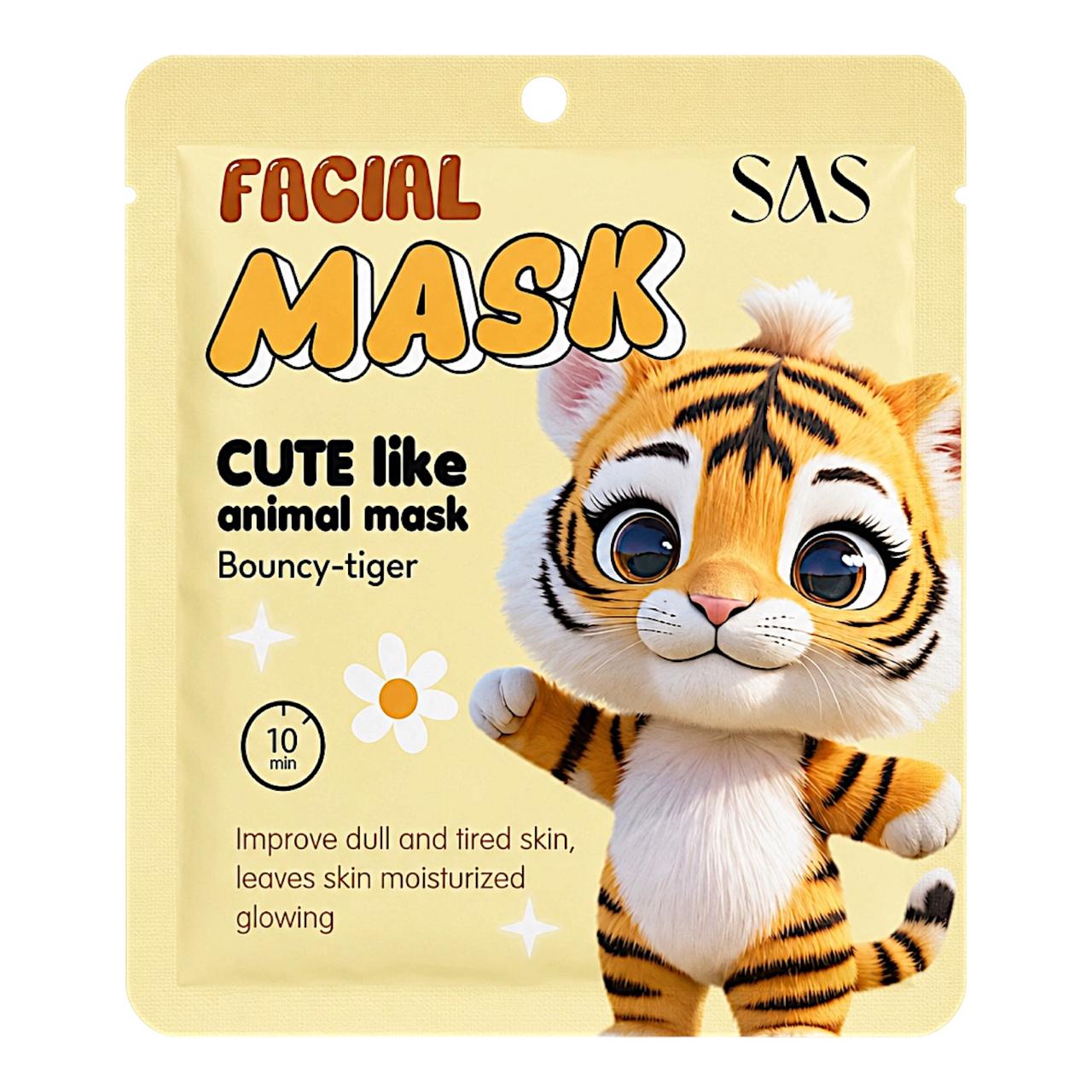 MASCARILLA EN VELO FORMA TIGRE BOUNCY-TIGER SAS