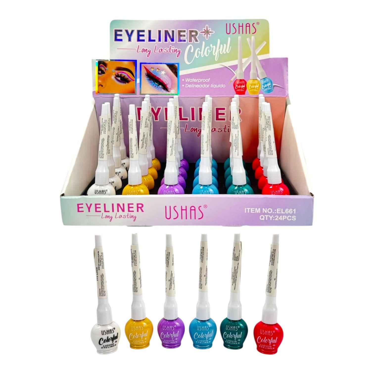 DELINEADOR EN PINCEL COLORES COLORFUL USHAS