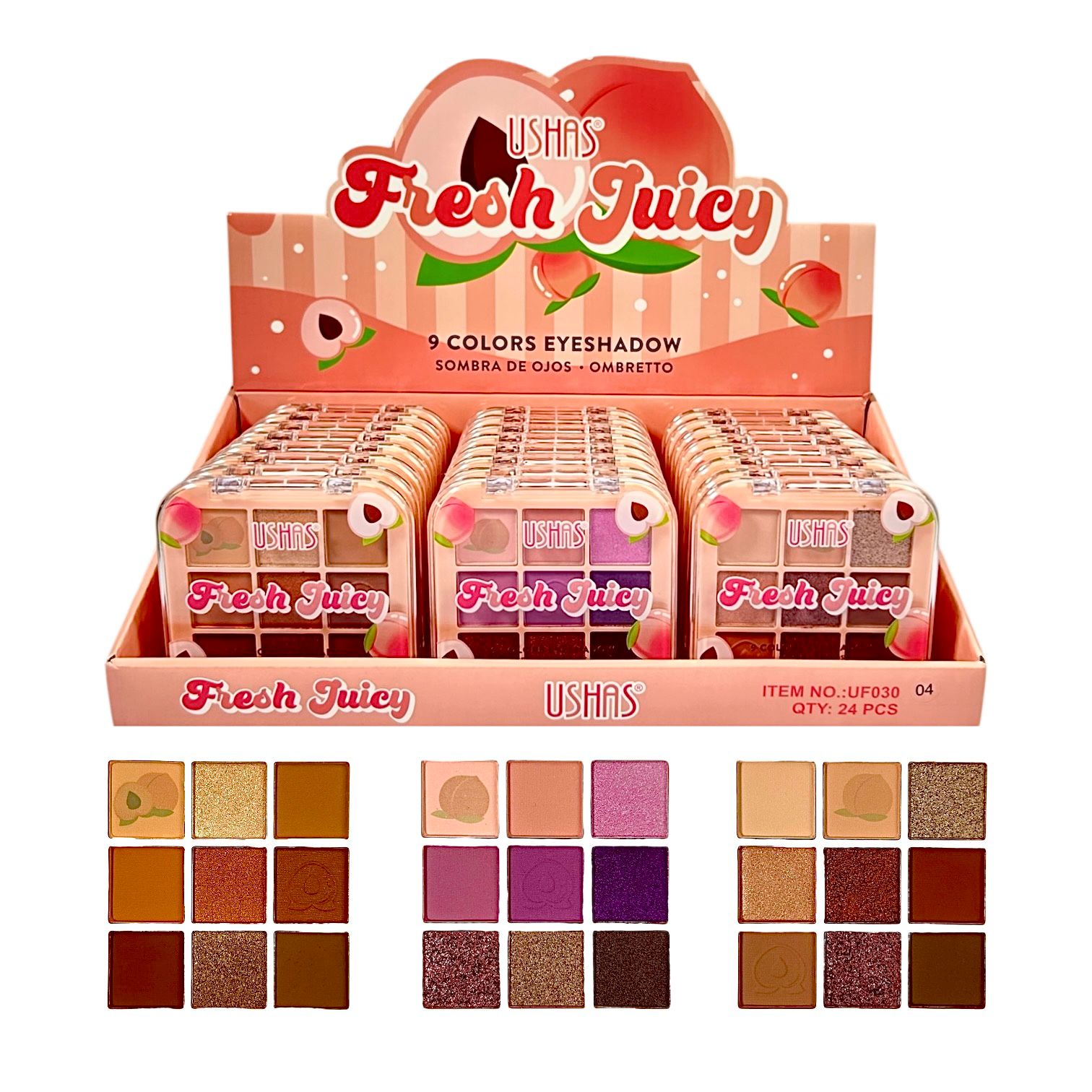 PALETA DE SOMBRAS X9 TONOS FRESH JUICY USHAS