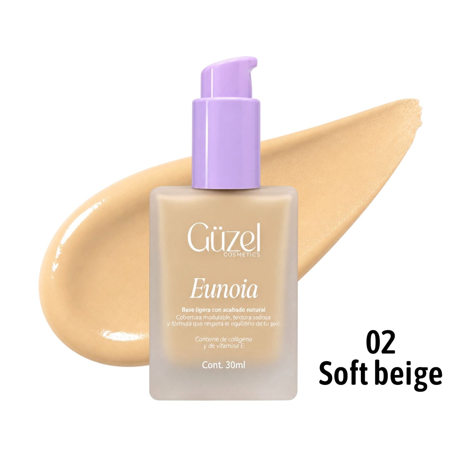 BASE LIQUIDA EUNOIA TONO #2 SOFT BEIGE 30ML GUZEL