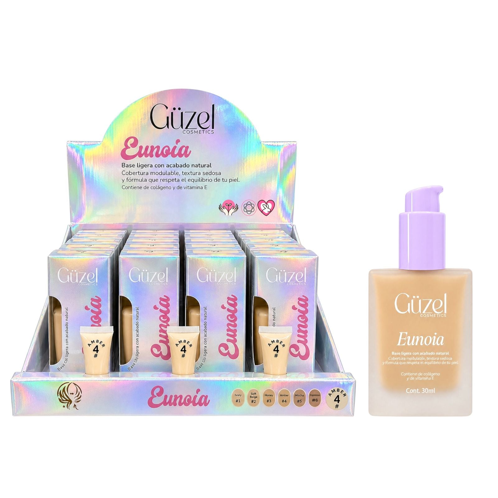 BASE LIQUIDA EUNOIA TONO #4 AMBER 30ML GUZEL