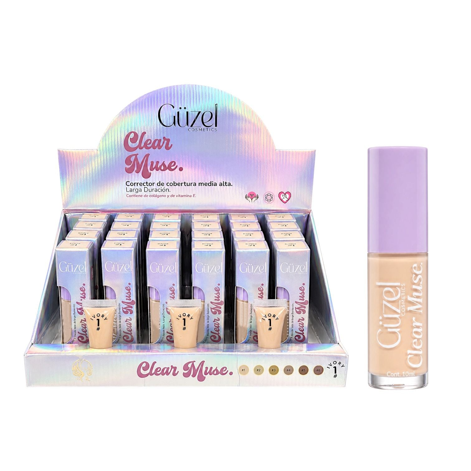 CORRECTOR LIQUIDO CLEAR MUSE TONO #1 IVORY 10ML GUZEL