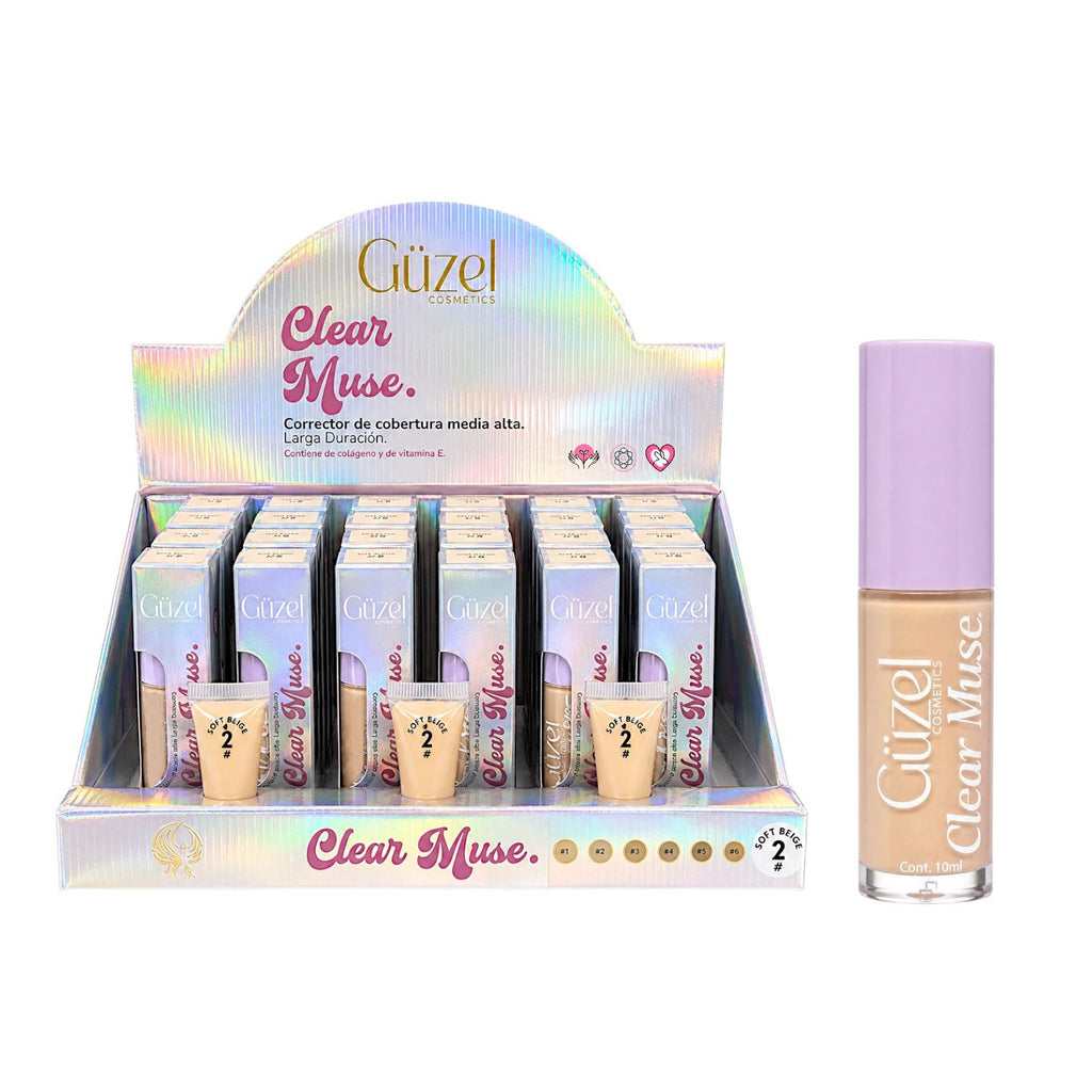 CORRECTOR LIQUIDO CLEAR MUSE TONO #2 SOFT BEIGE 10ML GUZEL