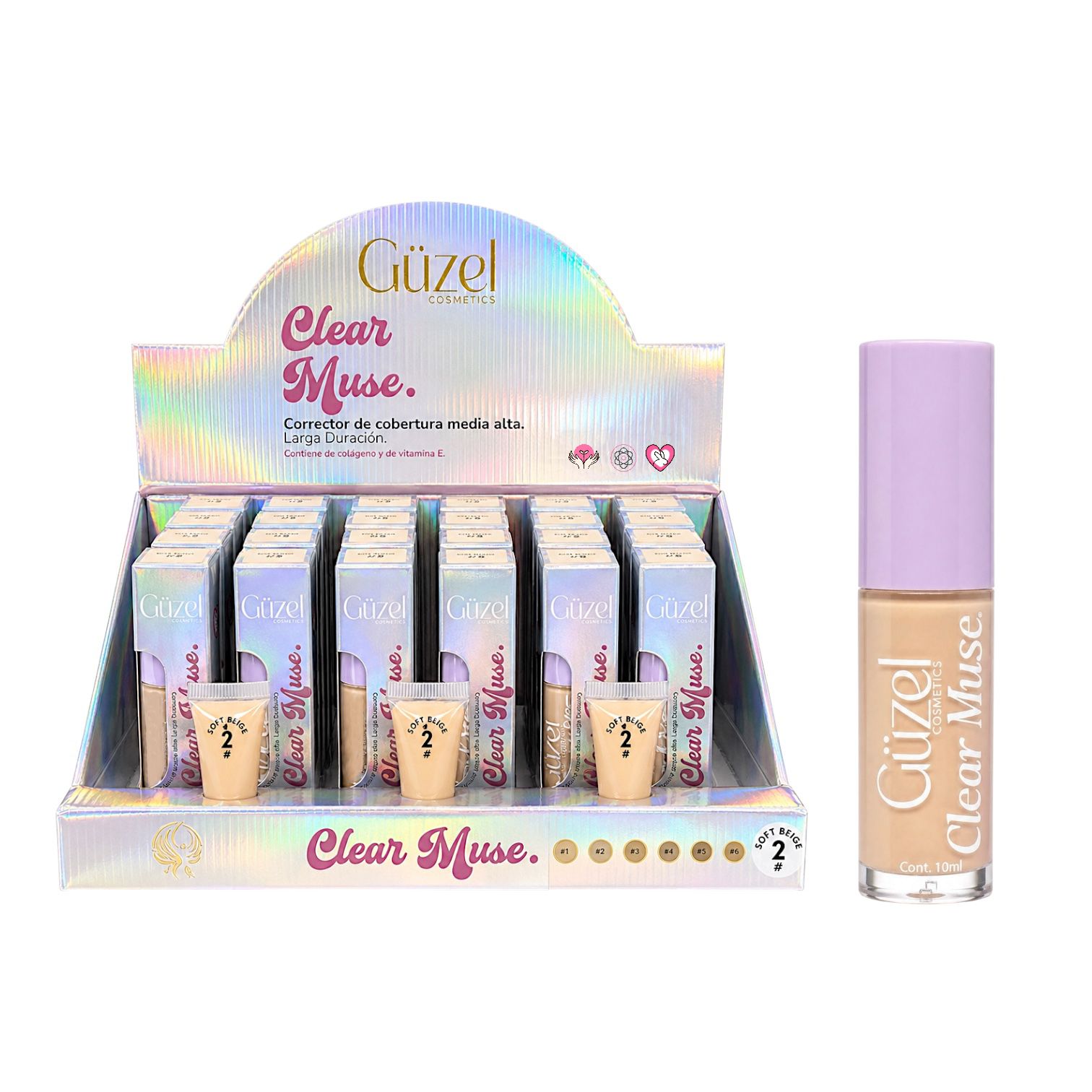 CORRECTOR LIQUIDO CLEAR MUSE TONO #2 SOFT BEIGE 10ML GUZEL