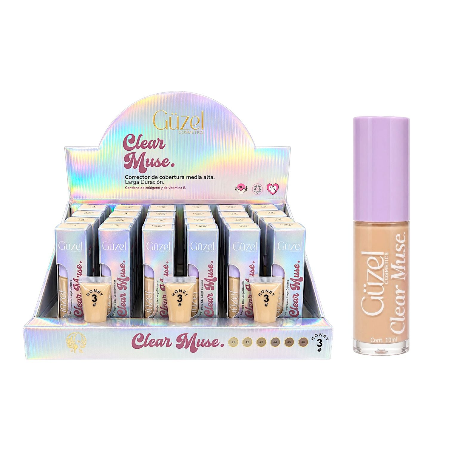 CORRECTOR LIQUIDO CLEAR MUSE TONO #3 HONEY 10ML GUZEL