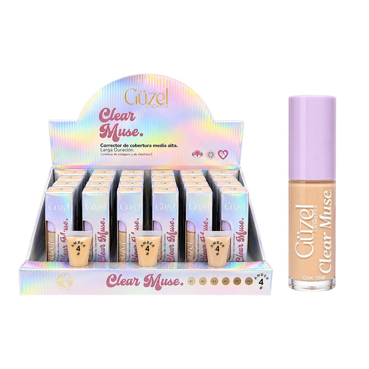 CORRECTOR LIQUIDO CLEAR MUSE TONO #4 AMBER 10ML GUZEL