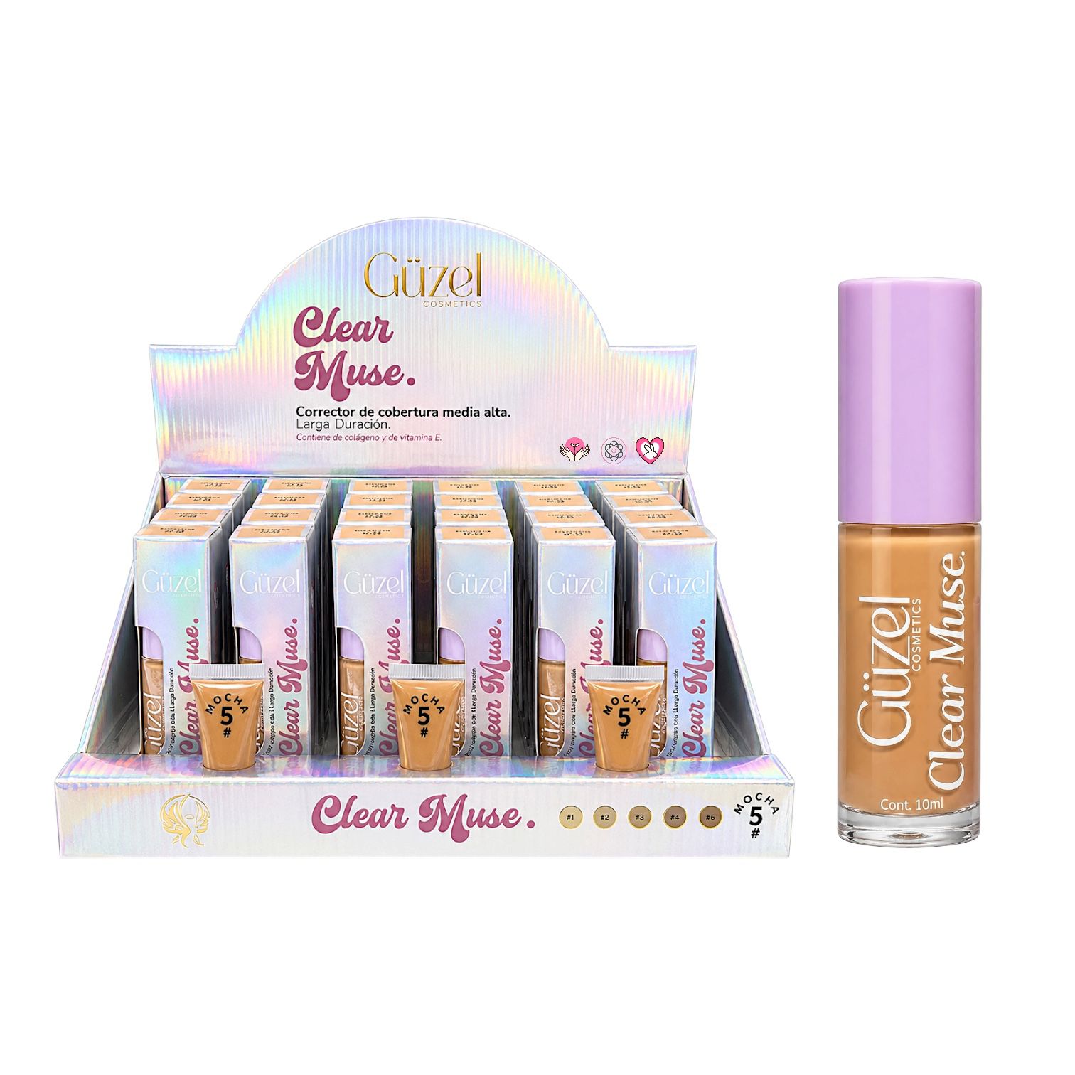 CORRECTOR LIQUIDO CLEAR MUSE TONO #5 MOCHA 10ML GUZEL
