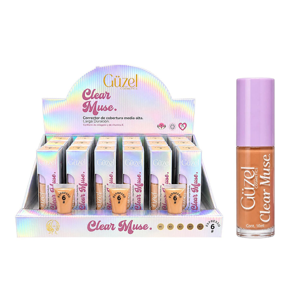 CORRECTOR LIQUIDO CLEAR MUSE TONO #6 ESPRESSO 10ML GUZEL