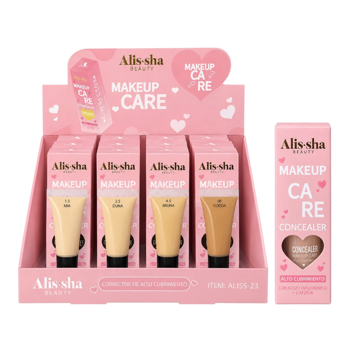 CORRECTOR LIQUIDO CON ACIDO HIALURONICO+CAFEINA TONO 1.5 MIA 7ML ALISSHA