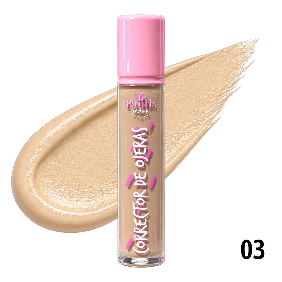 CORRECTOR DE OJERAS ALTA COBERTURA TAPA ROSADA PAULIS