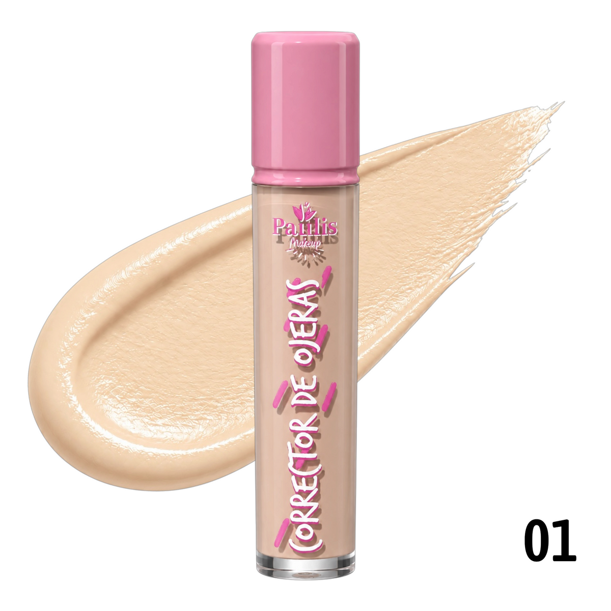 CORRECTOR DE OJERAS ALTA COBERTURA TAPA ROSADA PAULIS