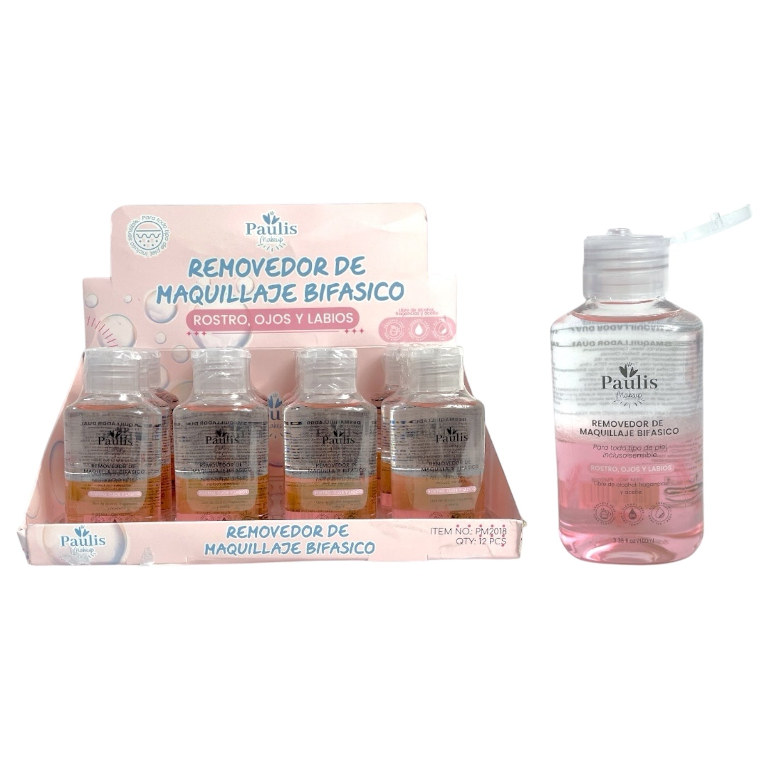 REMOVEDOR DE MAQUILLAJE BIFASICO 100ML PAULIS