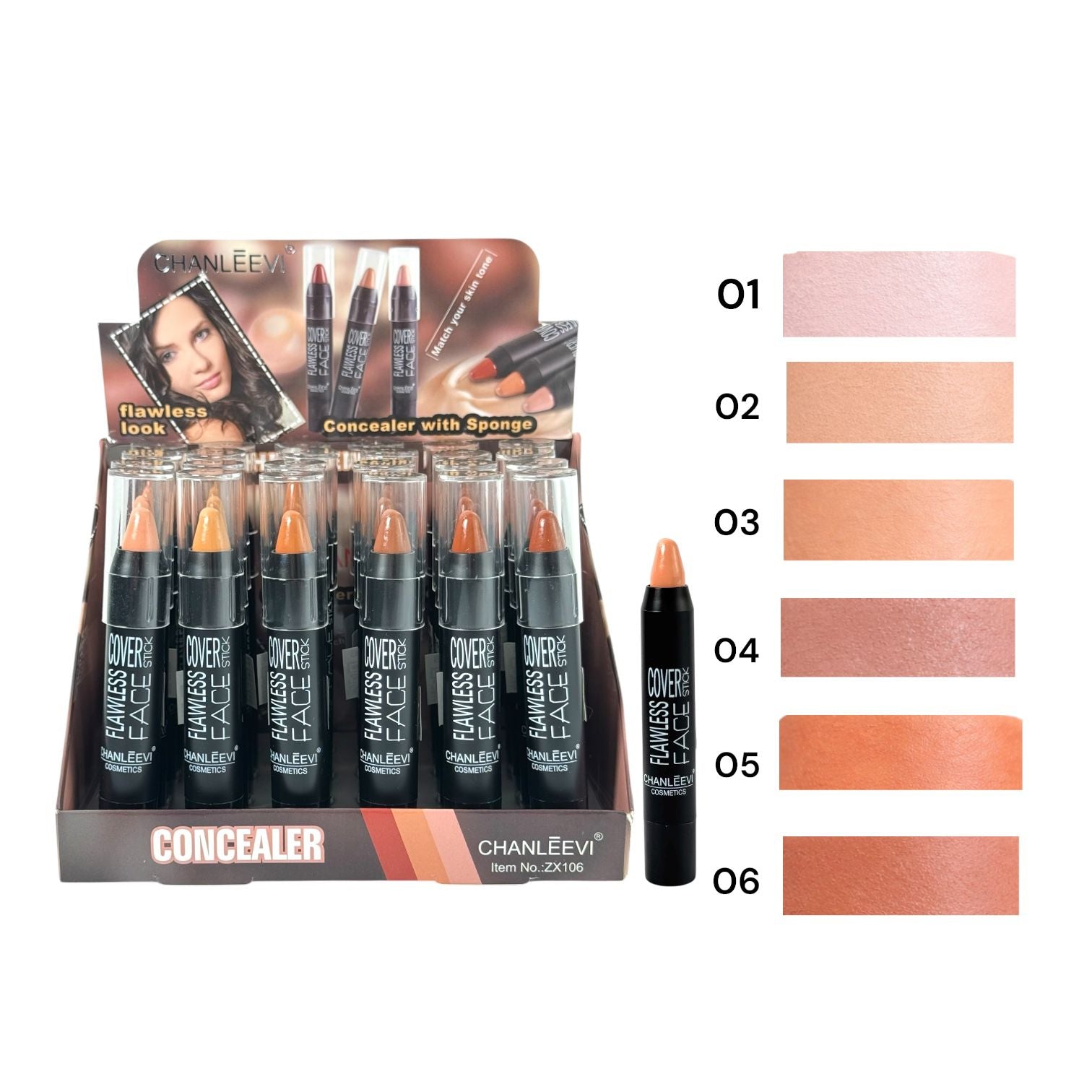CONTORNO EN BARRA COVER STICK FLAWLESS FACE CHANLEEVI