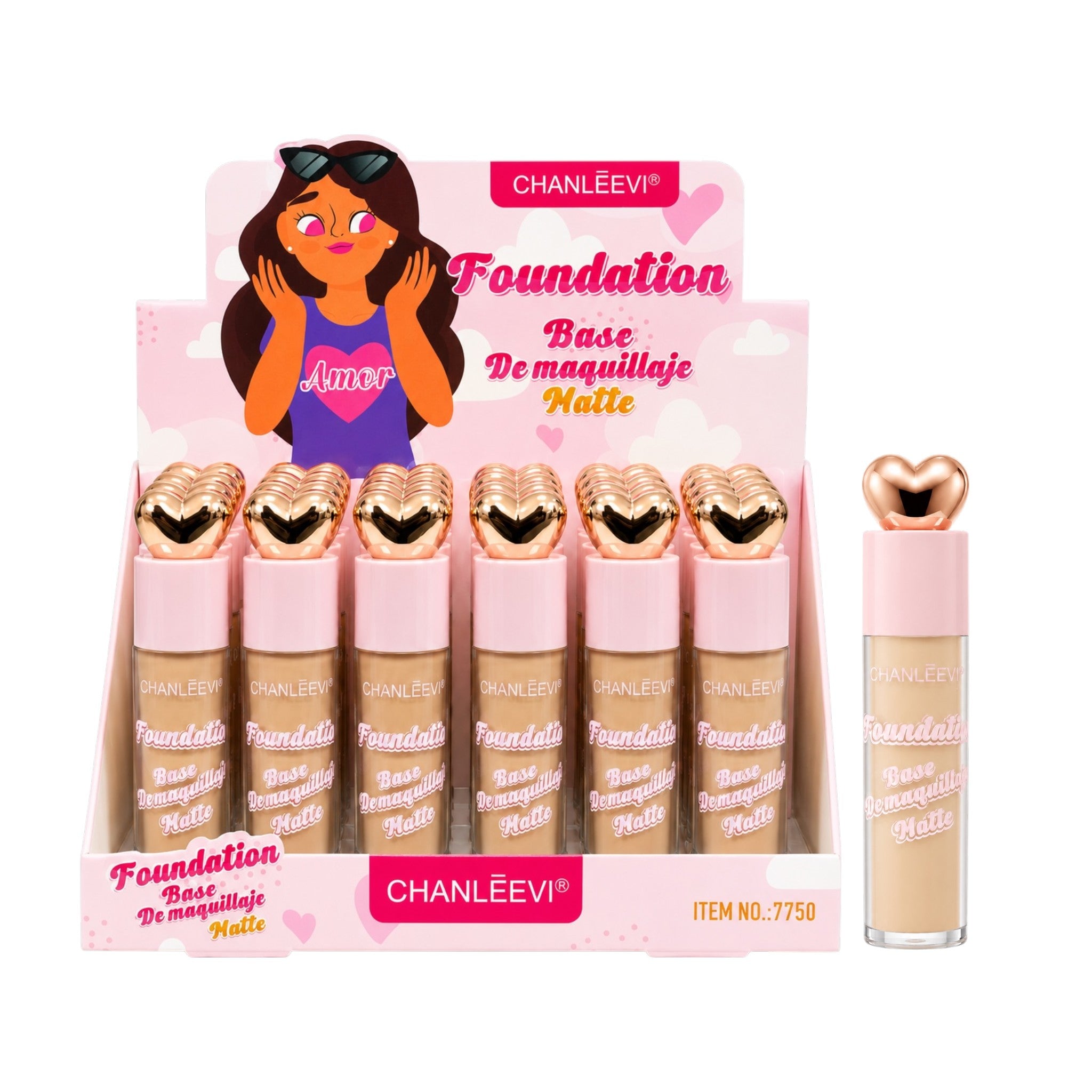 BASE DE MAQUILLAJE MATTE TAPA CORAZON CHANLEEVI