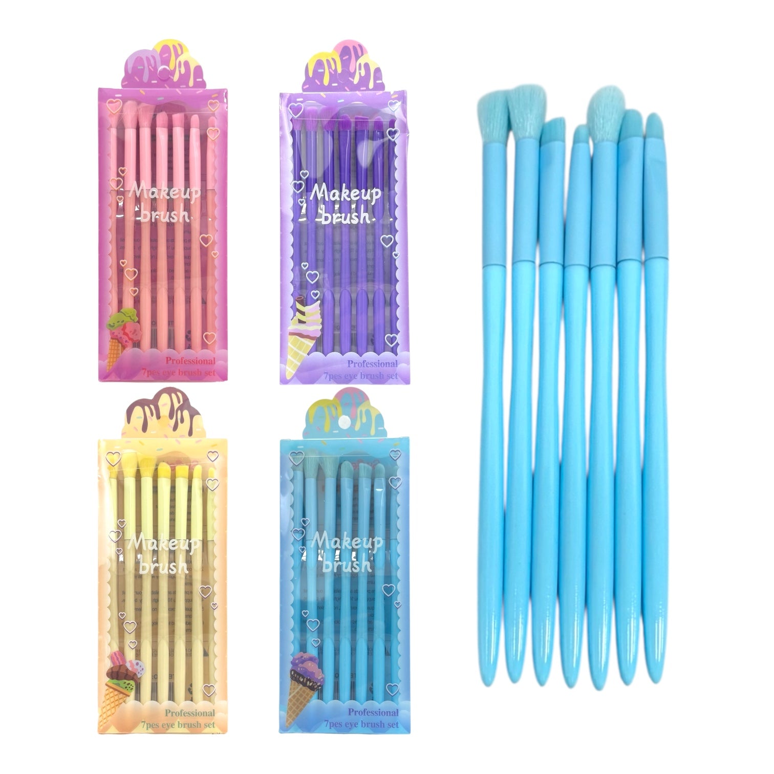 SET X7 BROCHAS PARA OJOS HELADITOS SWEET BEAUTY