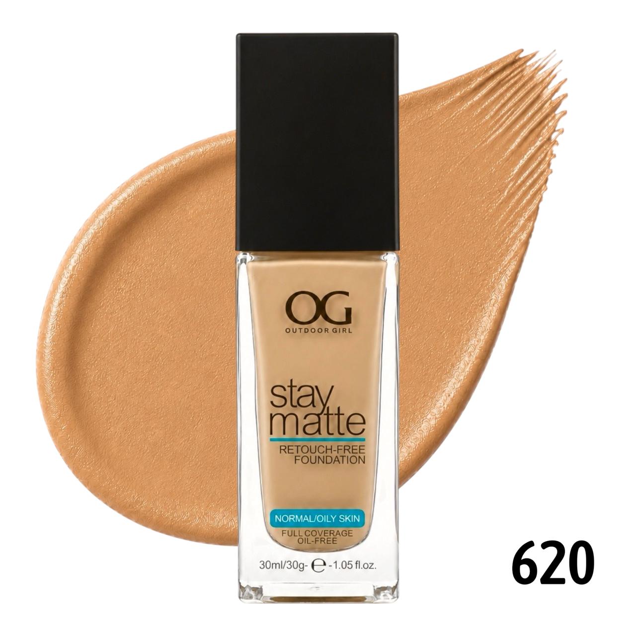BASE LIQUIDA STAY MATTE TONO 620 GOLDEN CARAMEL 30ML OUTDOOR GIRL