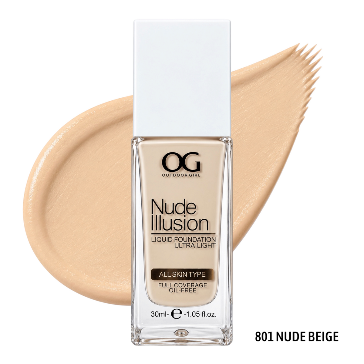 BASE LIQUIDA NUDE ILLUSION TONO 801 NUDE BEIGE 30ML OUTDOOR GIRL