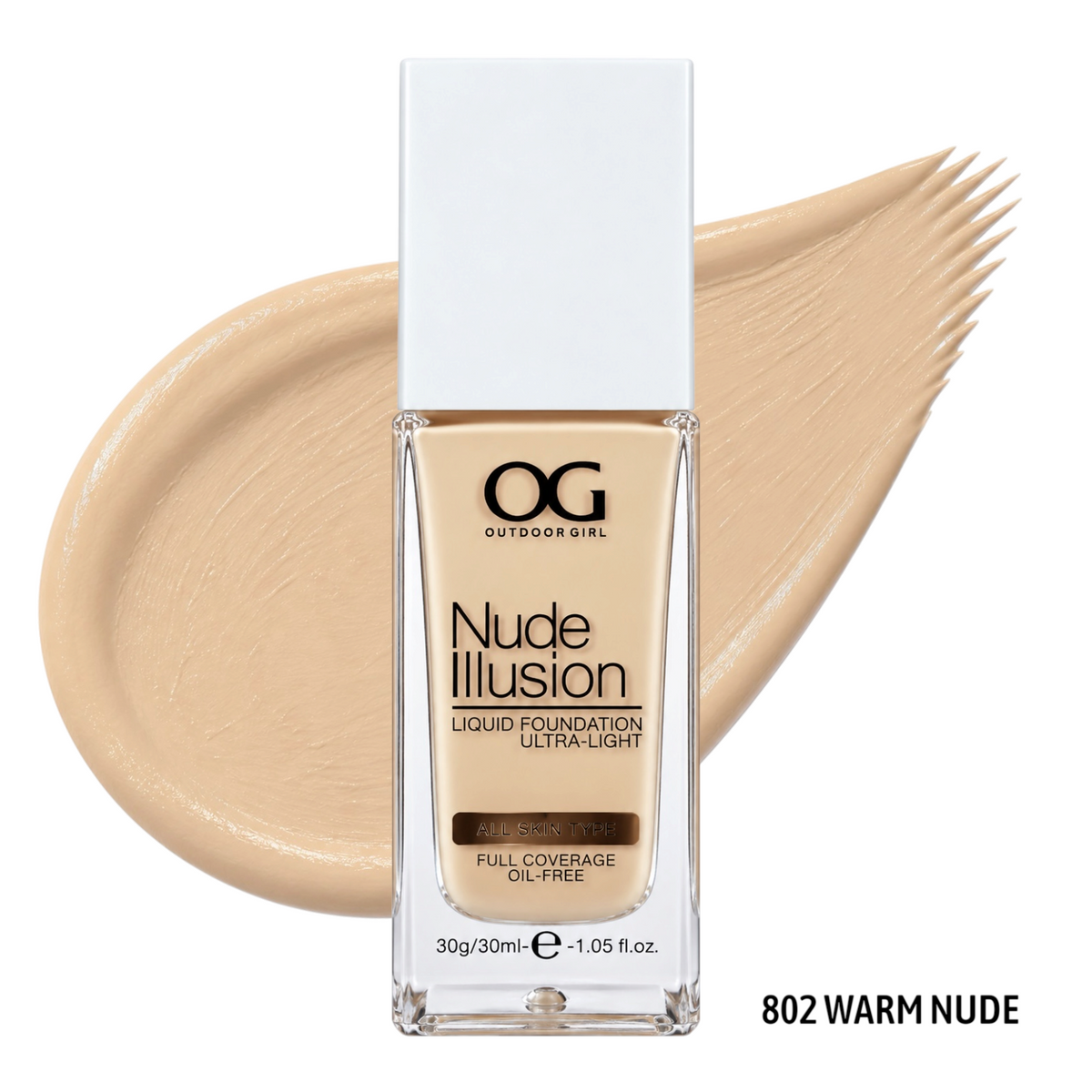 BASE LIQUIDA NUDE ILLUSION TONO 802 WARM NUDE 30ML OUTDOOR GIRL