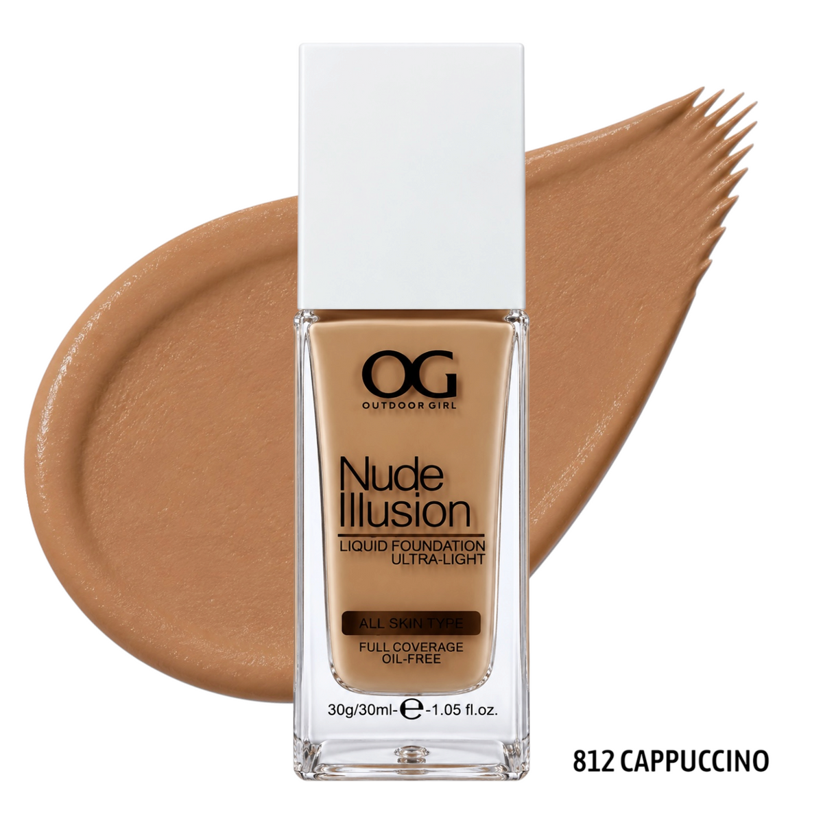 BASE LIQUIDA NUDE ILLUSION TONO 812 CAPPUCCINO 30ML OUTDOOR GIRL