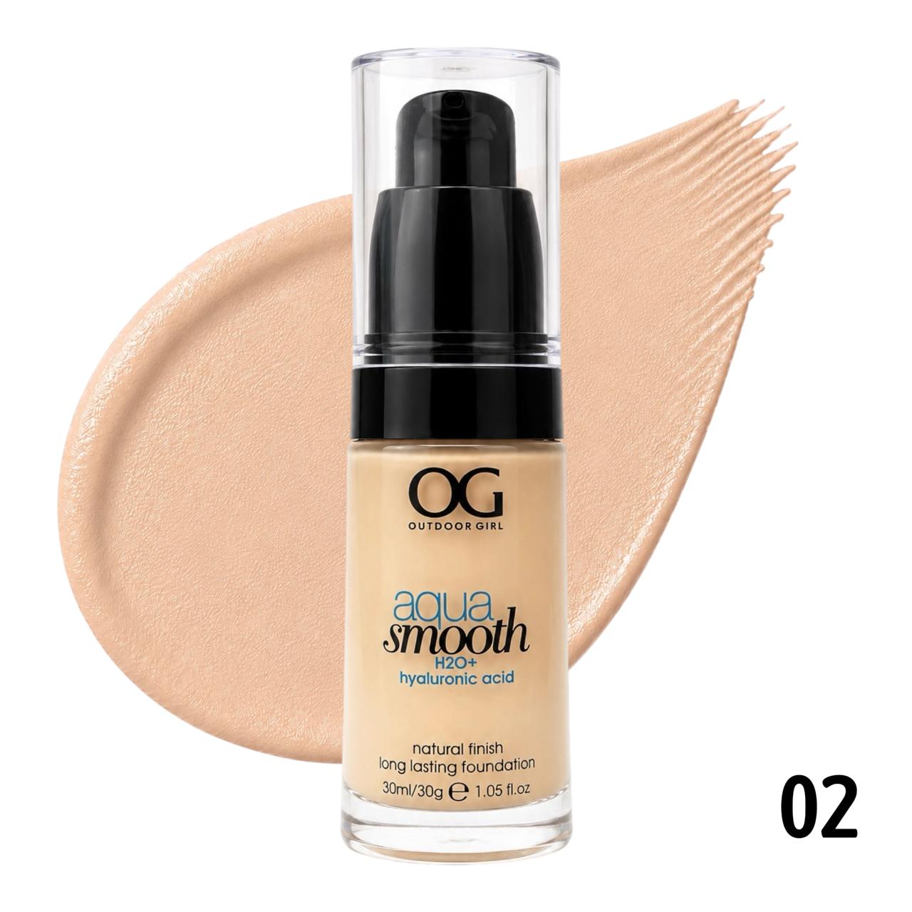 BASE LIQUIDA AQUA SMOOTH H2O+HYALURONIC ACID TONO 02 30ML OUTDOOR GIRL