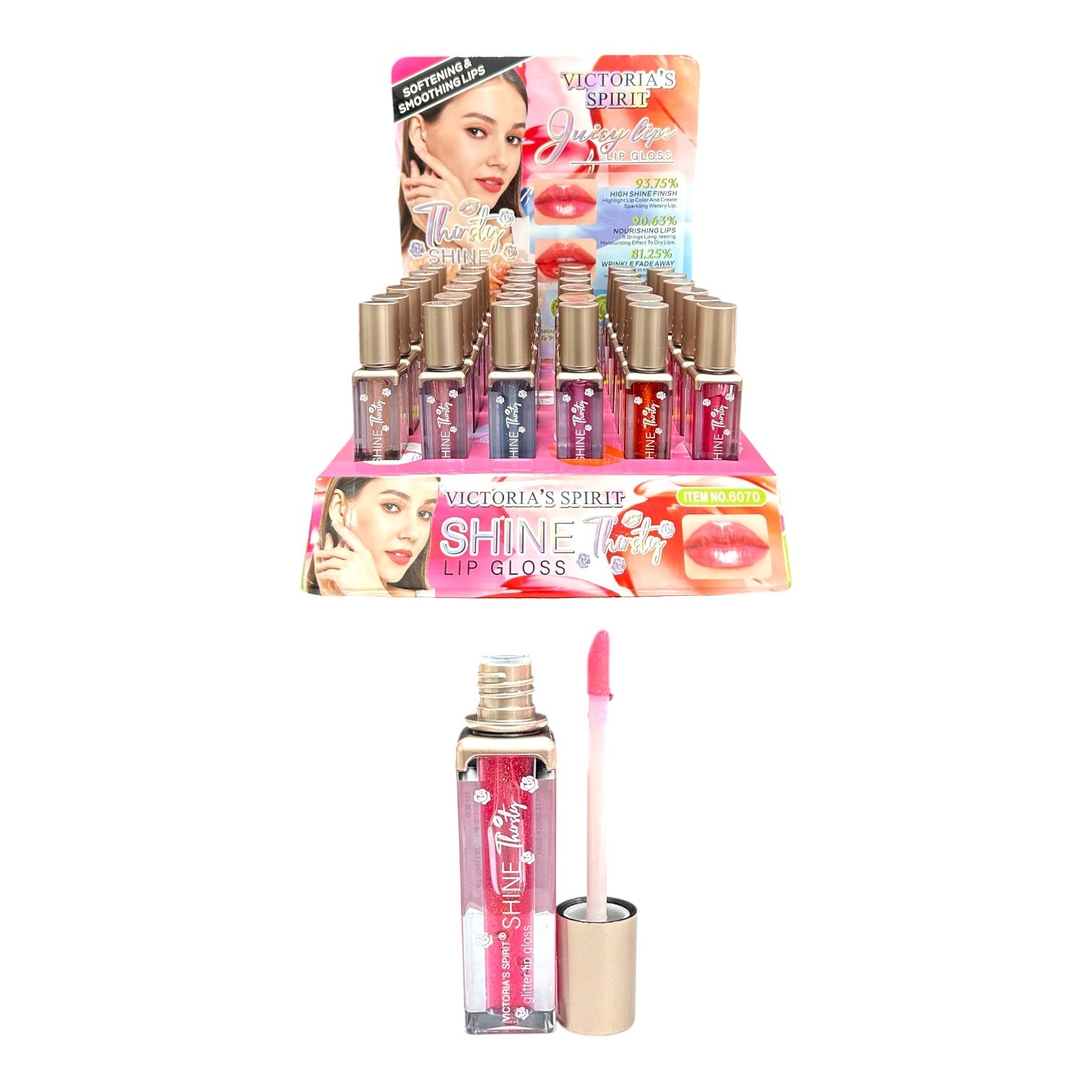 BRILLO GLOSS MAGICO ESCARCHADO BOTELLITA SHINE THIRSTY VICTORIA'S SPIRIT