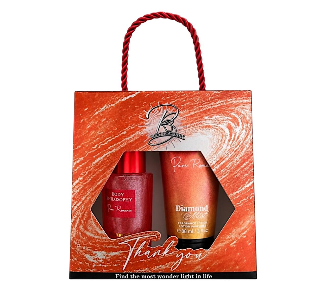 SET X2 SPLASH Y CREMA PURE ROMANCE BODY PHILOSOPHY