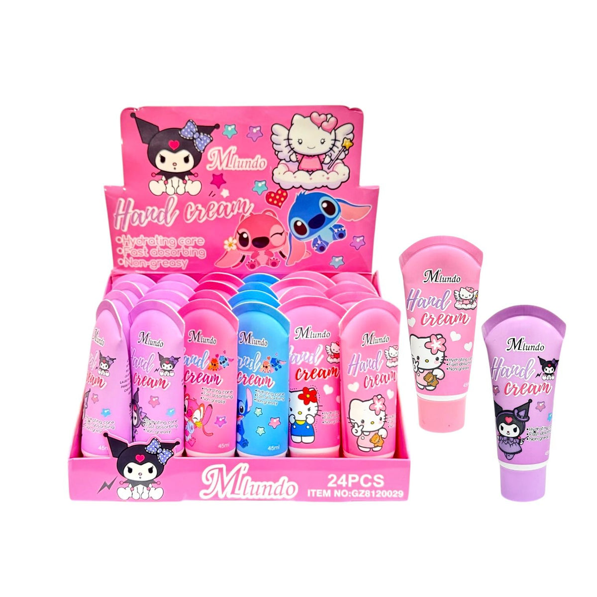 CREMA DE MANOS KUROMI HELLO KITTY STITCH ANGELA 45ML M'LUNDO