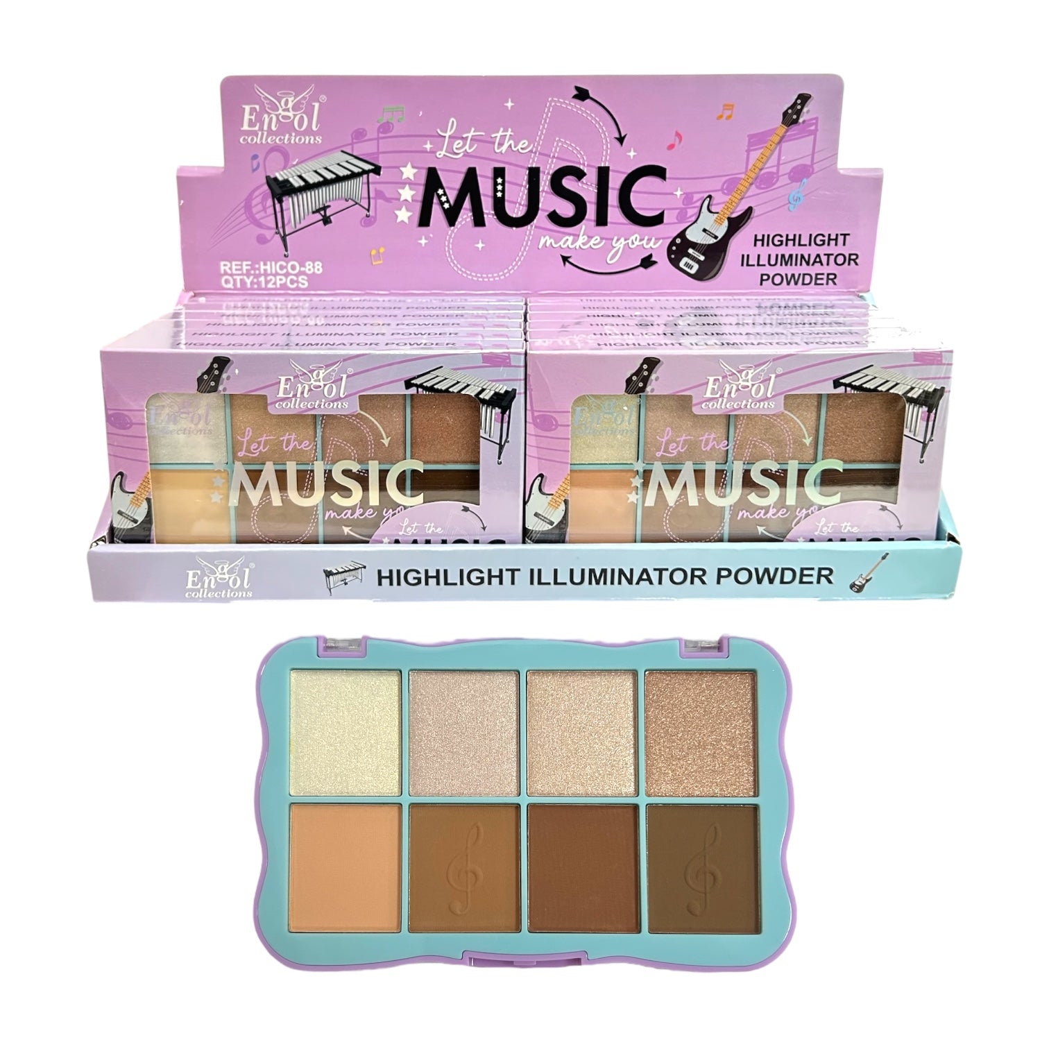 PALETA X8 ILUMINADORES Y CONTORNOS LET THE MUSIC MAKE YOU ENGOL