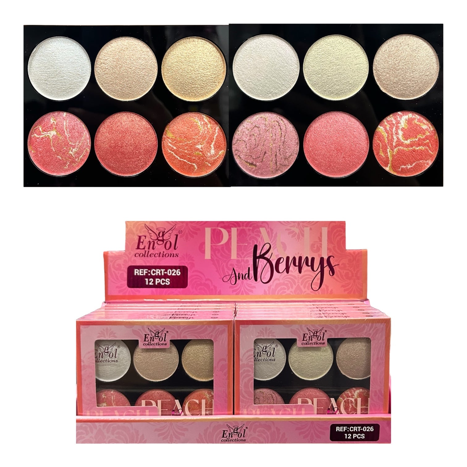 PALETA X6 ILUMINADORES Y RUBORES HORNEADOS PEACH AND BERRYS ENGOL