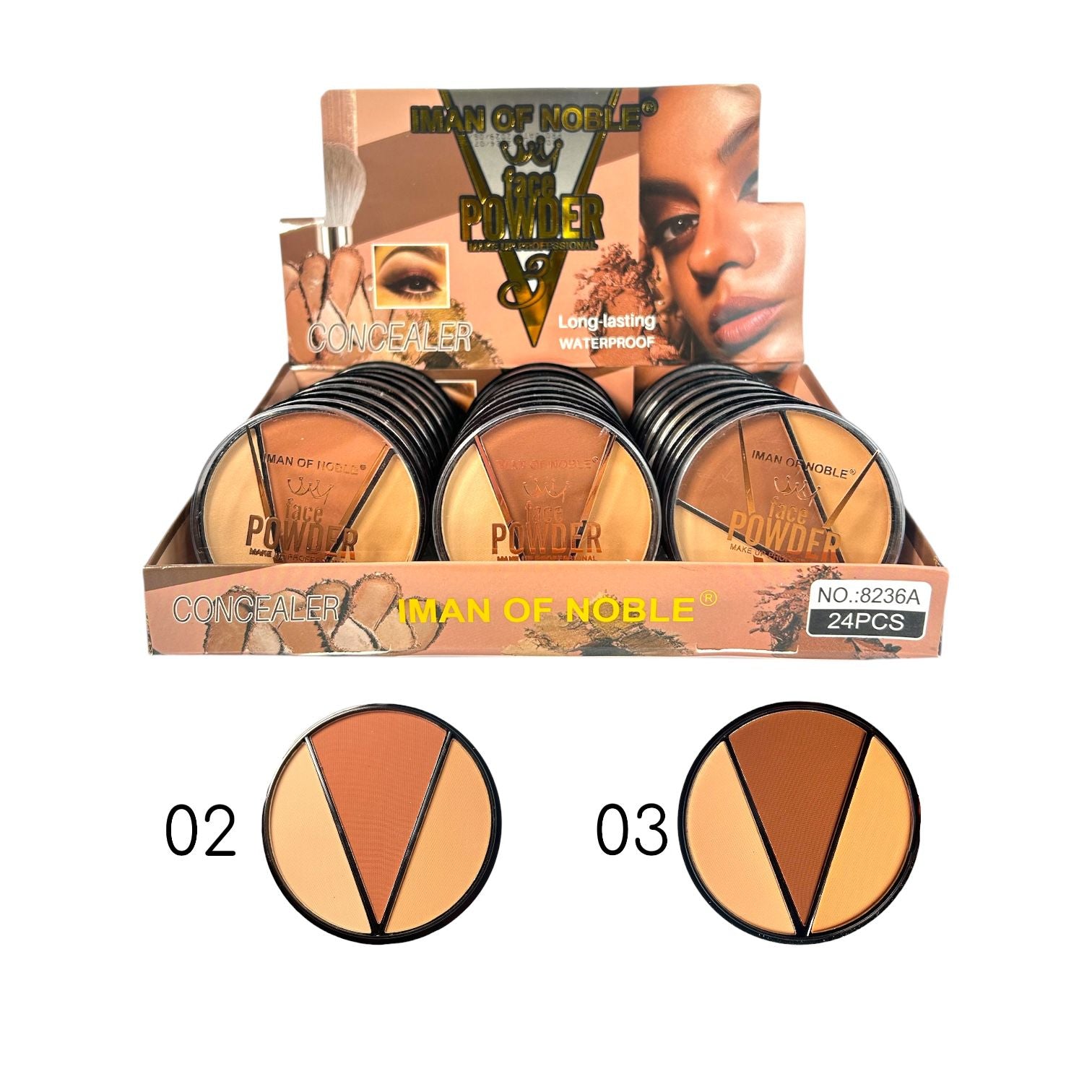 CONTORNO EN POLVO X3 TONOS FACE POWDER IMAN OF NOBLE