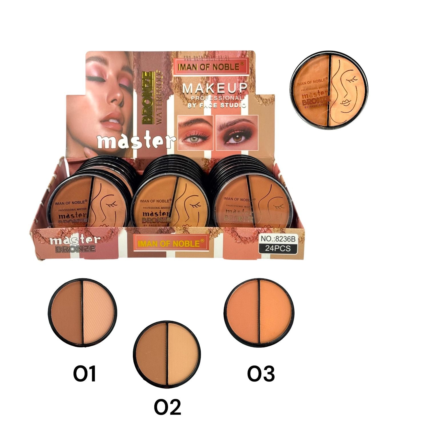 CONTORNO EN POLVO X2 TONOS MASTER BRONZE IMAN OF NOBLE