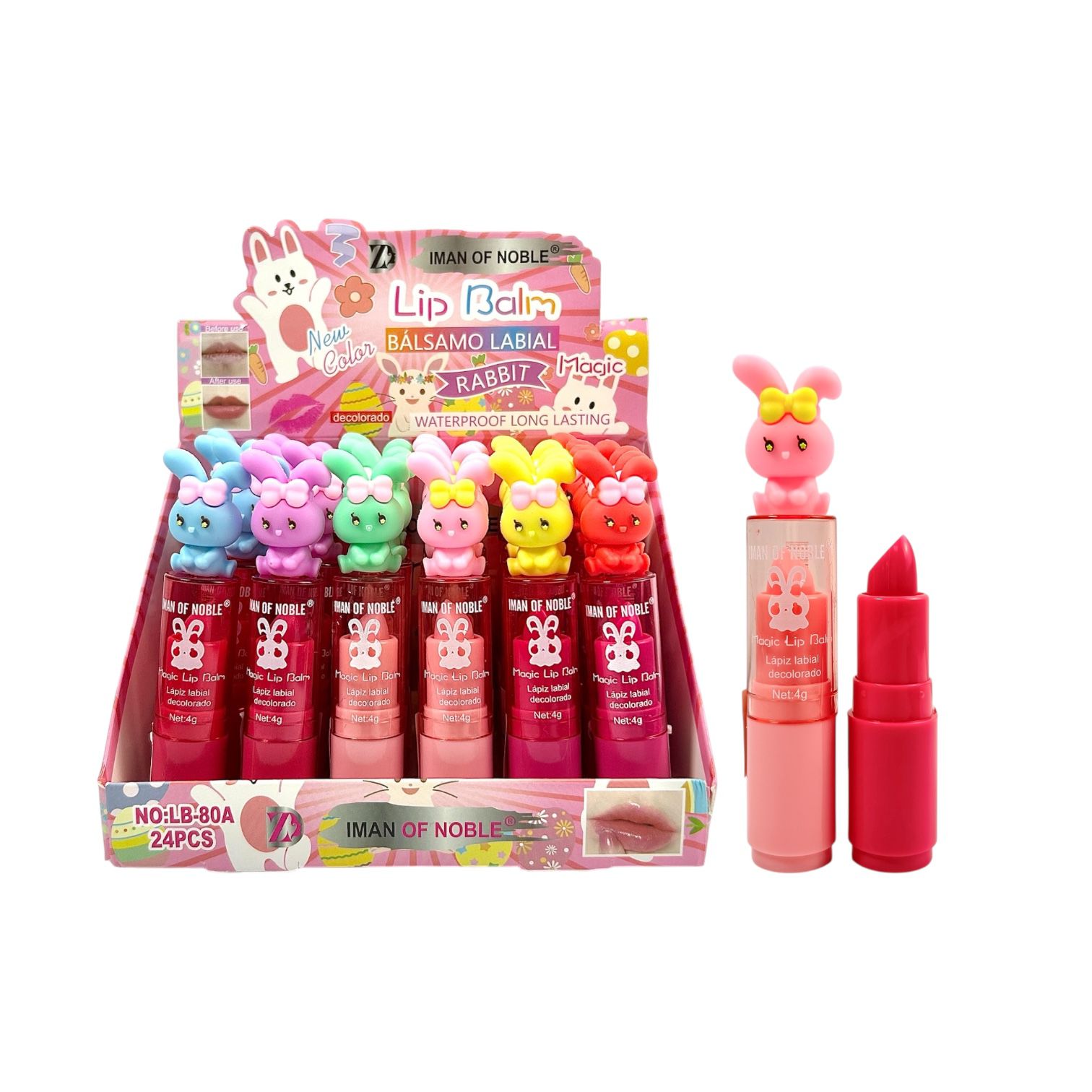 BALSAMO EN BARRA MAGICO CONEJITA COLORES 4G IMAN OF NOBLE