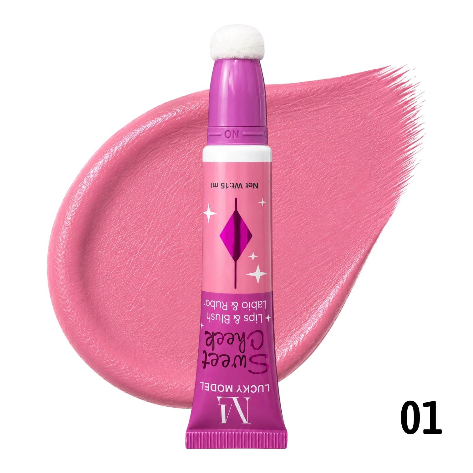 RUBOR O LABIAL LIQUIDO CON ESPONJITA SWEET CHEEK 15ML LUCKY MODEL