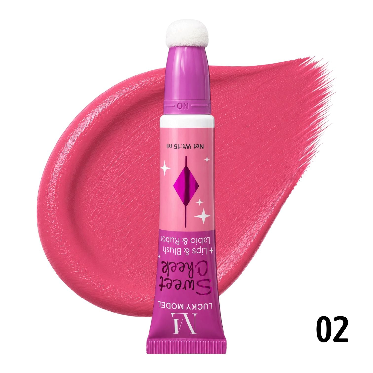 RUBOR O LABIAL LIQUIDO CON ESPONJITA SWEET CHEEK 15ML LUCKY MODEL