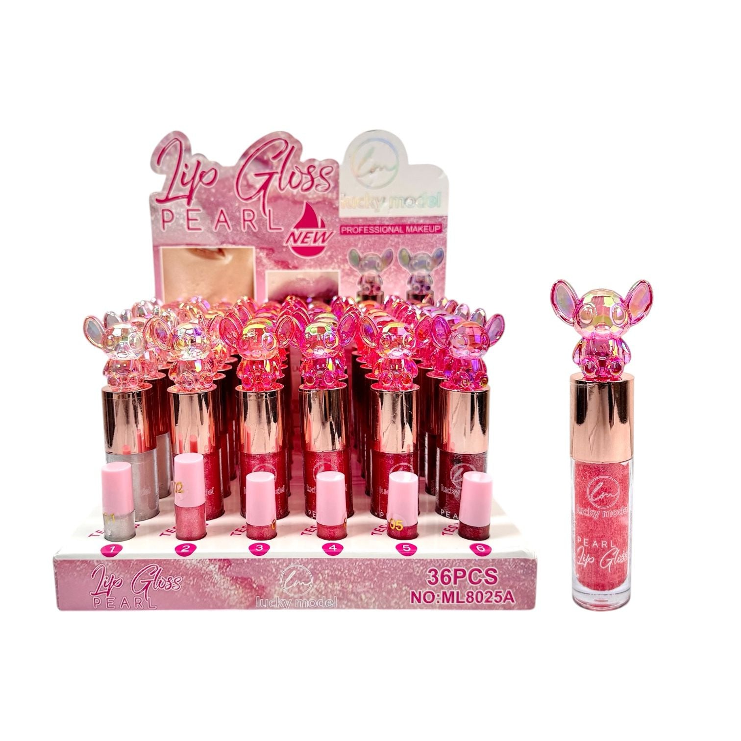 BRILLO GLOSS ESCARCHADO PEARL RESINA STITCH 8G LUCKY MODEL