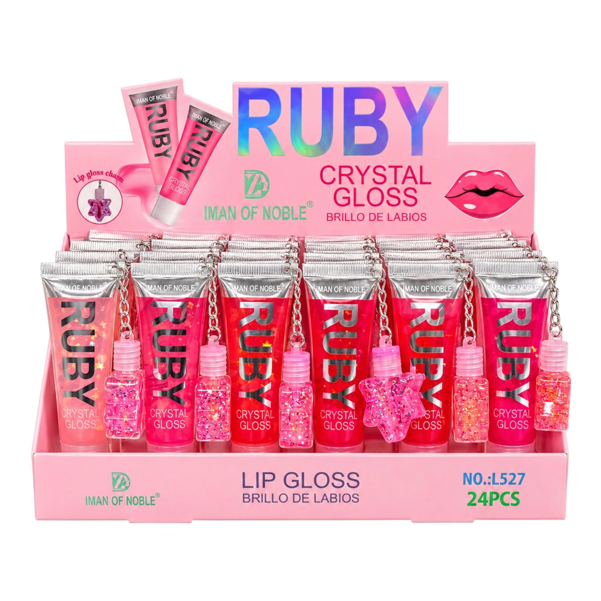 BRILLO GLOSS Y BRILLITO LLAVERO ESTRELLA RUBY IMAN OF NOBLE